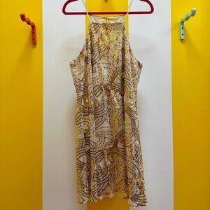 Vintage Charlotte Russe Gold & Silver Sequin Halter dress Size L